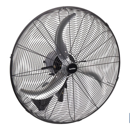 Ventilador de pared industrial con 3 velocidades | 3 aspas de aluminio, función de oscilación, Ø65 cm y 200 W