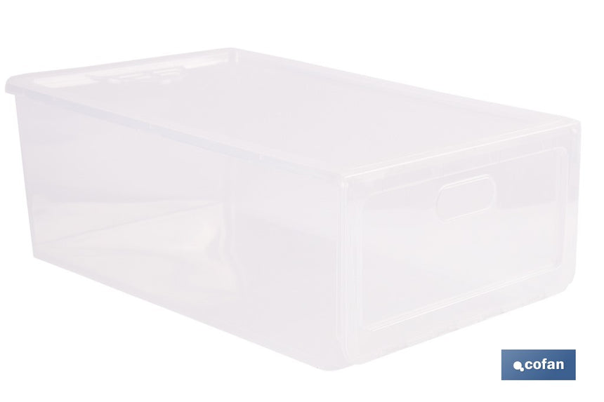 Zapatero apilable transparente | Organizador de zapatos | Medidas: 35,5 x 24,5 x 13,5 cm