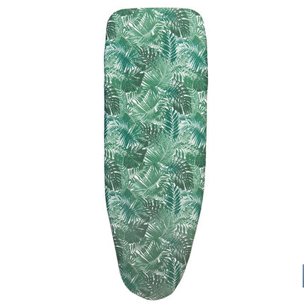 Funda acolchada para tabla de planchar con estampado de ramas verdes | Tamaño universal | Material: 100 % algodón | Refleja el vapor | Medidas: 135 x 53 cm