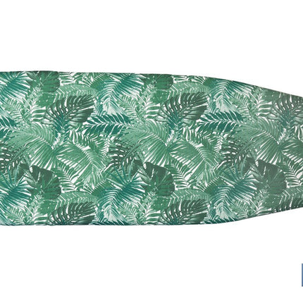 Funda acolchada para tabla de planchar con estampado de ramas verdes | Tamaño universal | Material: 100 % algodón | Refleja el vapor | Medidas: 135 x 53 cm