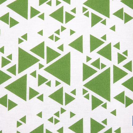 Funda acolchada para tabla de planchar | Tamaño universal | Estampado de triángulos verdes | Material: 100 % algodón | Refleja el vapor | Medidas: 140 x 60 cm