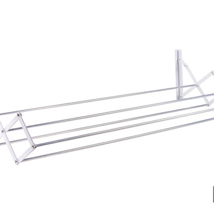 Tendedero de pared extensible en aluminio pulido | Medida: 100 cm | 5 Varillas con 5 metros de área de tendido | Ideal para Interiores y Exteriores