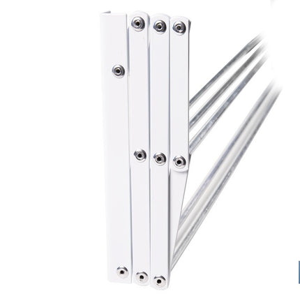 Tendedero de pared extensible en aluminio pulido | Medida: 100 cm | 5 Varillas con 5 metros de área de tendido | Ideal para Interiores y Exteriores