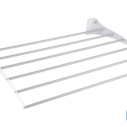 Tendedero de pared abatible | 6 varillas de aluminio | Área de tendido de 4,5 m | Longitud: 75 cm | Color: blanco