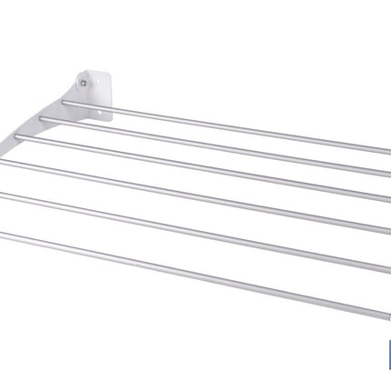 Tendedero de pared abatible | 6 varillas de aluminio | Área de tendido de 4,5 m | Longitud: 75 cm | Color: blanco