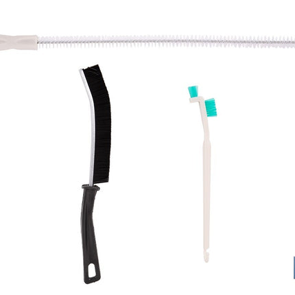 Set de 3 cepillos de limpieza multifunción para baños, cocinas y ventanas | Limpia ranuras, raíles, tuberías y mucho más