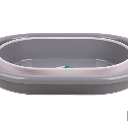 Barreño plegable con 18 litros de capacidad en color gris y blanco | Ahorro de espacio, fácil almacenamiento y transporte