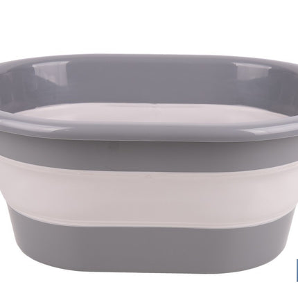 Barreño plegable con 18 litros de capacidad en color gris y blanco | Ahorro de espacio, fácil almacenamiento y transporte