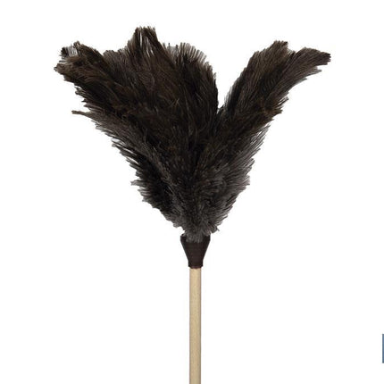 Plumero de avestruz Nº3 | Mango de madera | Plumero antiestático | Plumas naturales | Longitud: 71 cm