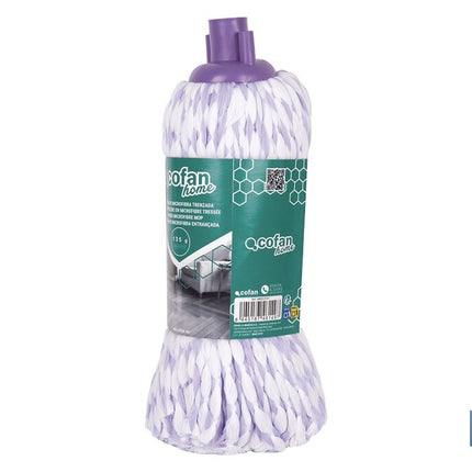 Fregona de microfibra trenzada | Rosca universal | 30 % más de absorción, volumen y ligereza | Secado rápido para una limpieza impecable