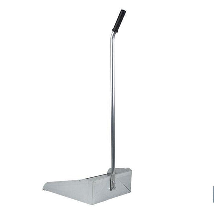 Recogedor metálico industrial con mango curvo | Borde de goma | Material: chapa galvanizada | Resistente y duradero