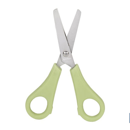Tijeras escolares con punta redonda | Inlcuye escala de medición | Ideal para niños y tareas escolares | Longitud: 13,3 cm
