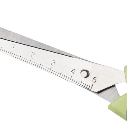 Tijeras escolares con punta redonda | Inlcuye escala de medición | Ideal para niños y tareas escolares | Longitud: 13,3 cm