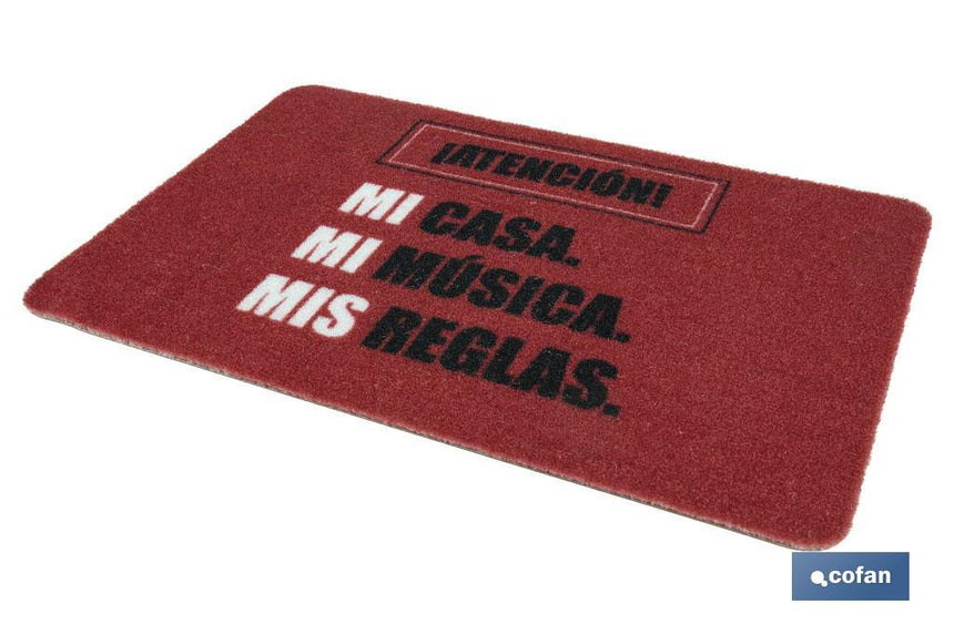 Felpudo entrada casa Reglas | Adecuado para interior y exterior | Material resistente | Base antideslizante | Medidas: 40 x 60 cm