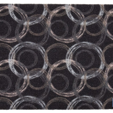 Felpudo de entrada con círculos | Material resistente | Base antideslizante | Adecuado para interior y exterior | Medidas: 50 x 70 cm