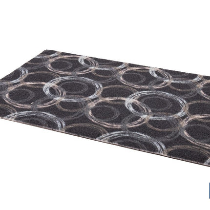 Felpudo de entrada con círculos | Material resistente | Base antideslizante | Adecuado para interior y exterior | Medidas: 50 x 70 cm