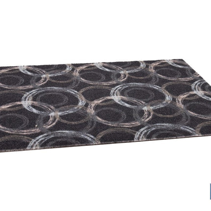 Felpudo de entrada con círculos | Material resistente | Base antideslizante | Adecuado para interior y exterior | Medidas: 50 x 70 cm