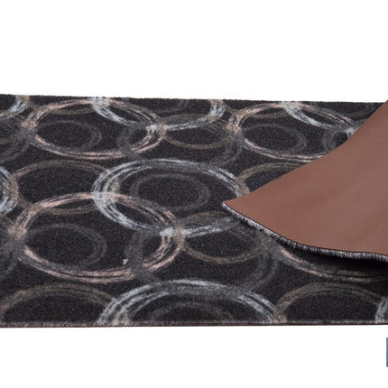 Felpudo de entrada con círculos | Material resistente | Base antideslizante | Adecuado para interior y exterior | Medidas: 50 x 70 cm