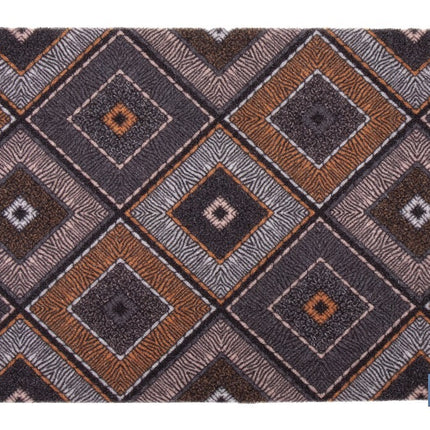 Felpudo de entrada con diseño abstracto de rombos | Material resistente | Base antideslizante | Adecuado para interior y exterior | Medidas: 50 x 70 cm