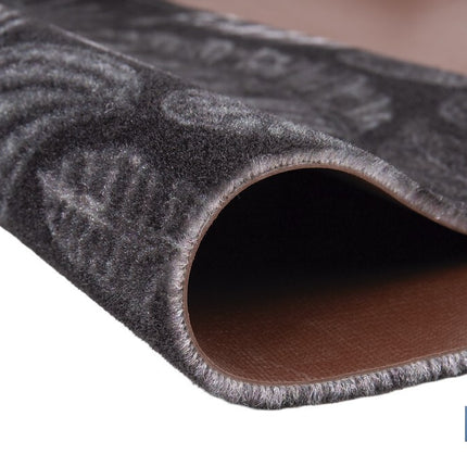 Felpudo de entrada con diseño de hojas en tonos oscuros | Material resistente | Base antideslizante | Adecuado para interior y exterior | Medidas: 50 x 70 cm