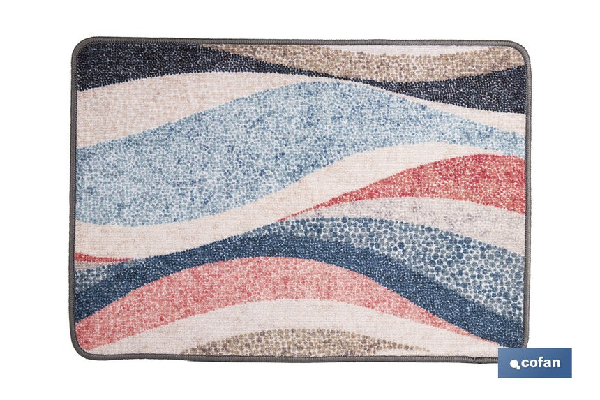 Felpudo entrada casa | Adecuado para interior y exterior | Material resistente | Antideslizante | Diseño con líneas abstractas | Medidas: 50 x 70 cm