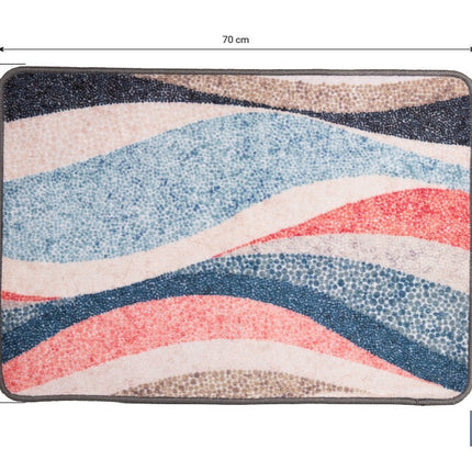 Felpudo entrada casa | Adecuado para interior y exterior | Material resistente | Antideslizante | Diseño con líneas abstractas | Medidas: 50 x 70 cm