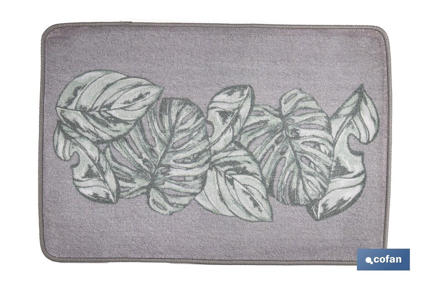 Felpudo entrada casa | Adecuado para interior y exterior | Material resistente | Antideslizante | Diseño con hojas de monstera | Medidas: 50 x 70 cm