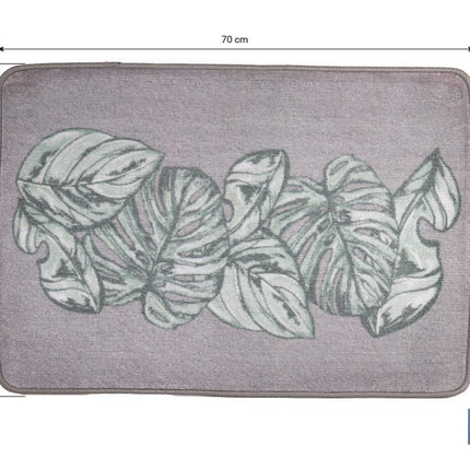 Felpudo entrada casa | Adecuado para interior y exterior | Material resistente | Antideslizante | Diseño con hojas de monstera | Medidas: 50 x 70 cm