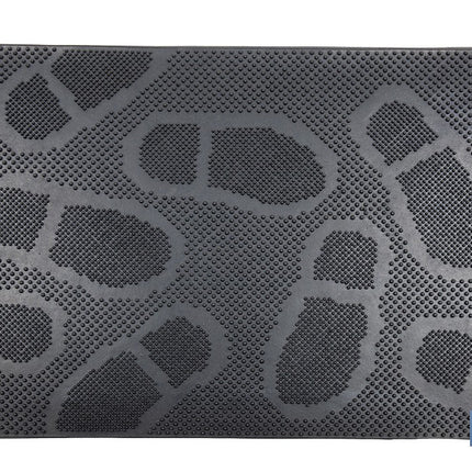 Felpudo de entrada con diseño de huellas | Adecuado para interior y exterior | 100 % caucho | Medidas: 40 x 60 cm