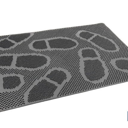 Felpudo de entrada con diseño de huellas | Adecuado para interior y exterior | 100 % caucho | Medidas: 40 x 60 cm