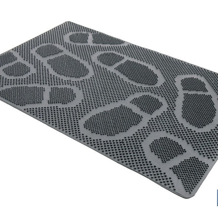Felpudo de entrada con diseño de huellas | Adecuado para interior y exterior | 100 % caucho | Medidas: 40 x 60 cm