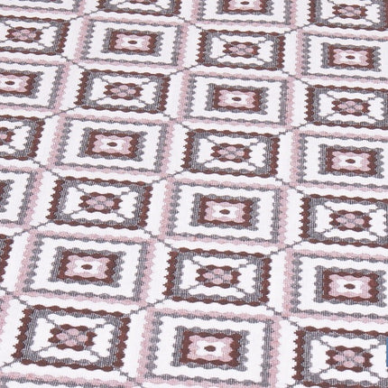 Rollo de alfombra vinílica para interior | Diseño de cuadros crochet | Impermeable y de fácil limpieza