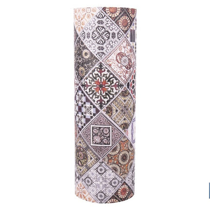 Rollo de alfombra vinílica para interior | Diseño con azulejos geométricos | Impermeable y de fácil limpieza