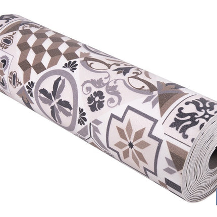 Rollo de alfombra vinílica semirrígida de impresión digital: Mosaicos cerámicos | Resistente para suelos interiores y exteriores cubiertos