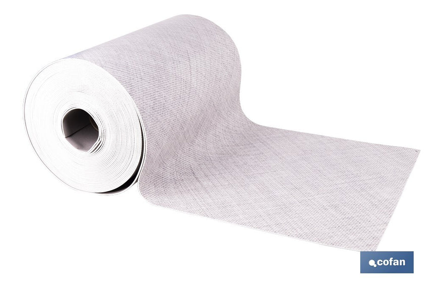 Rollo de alfombra vinílica semirrígida de impresión digital | Estampado jaspeado en gris claro | Resistente para suelos interiores y exteriores cubiertos