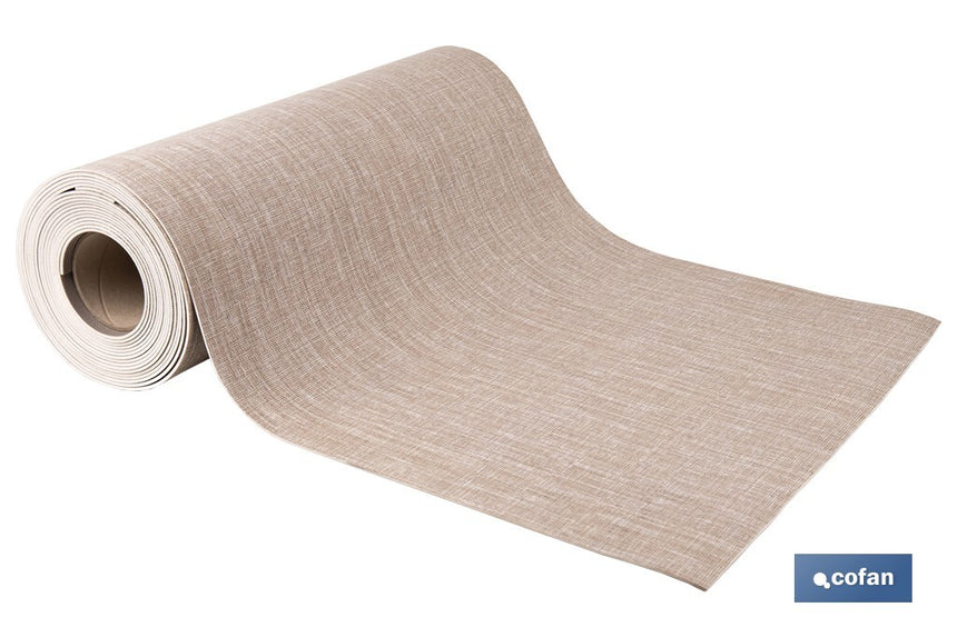 Rollo de alfombra vinílica semirrígida de impresión digital | Estampado jaspeado en beige | Resistente para suelos interiores y exteriores cubiertos