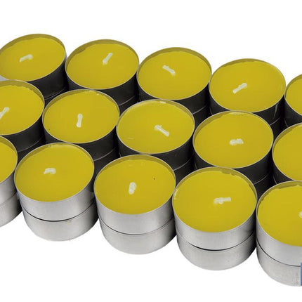 Pack de 30 velas Tea Light de citronela amarillas | Más de 4 horas de duración