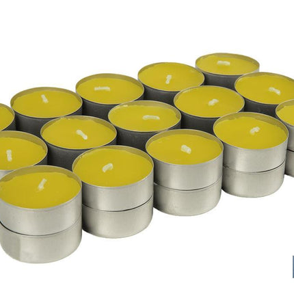Pack de 30 velas Tea Light de citronela amarillas | Más de 4 horas de duración