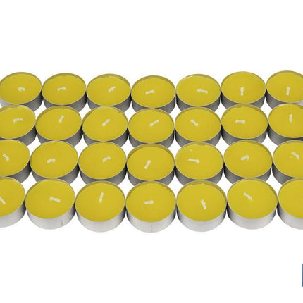 Pack de 30 velas Tea Light de citronela amarillas | Más de 4 horas de duración