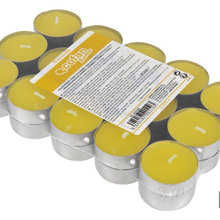 Pack de 30 velas Tea Light de citronela amarillas | Más de 4 horas de duración