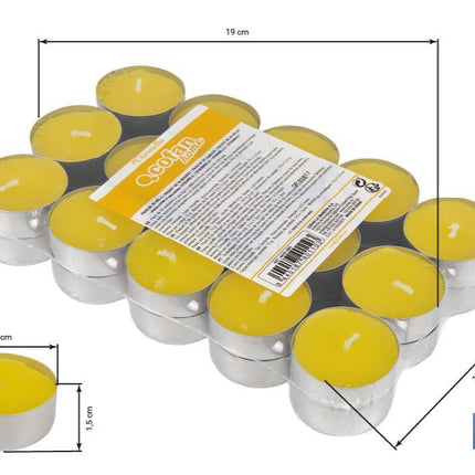 Pack de 30 velas Tea Light de citronela amarillas | Más de 4 horas de duración