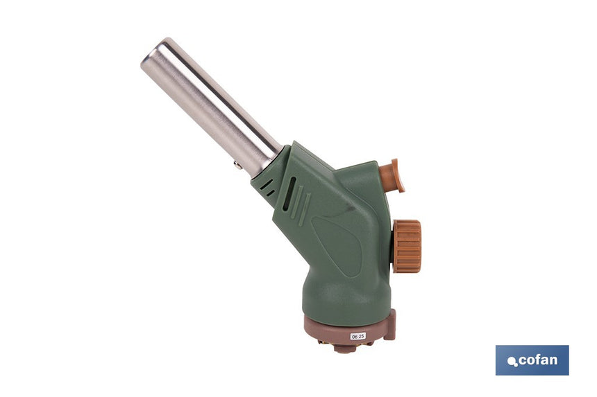 Soplete de gas piezoeléctrico | Potencia: 1,1 kW | Compatible con cartuchos de gas de 220 g | Ideal para cocina, soldadura y bricolaje