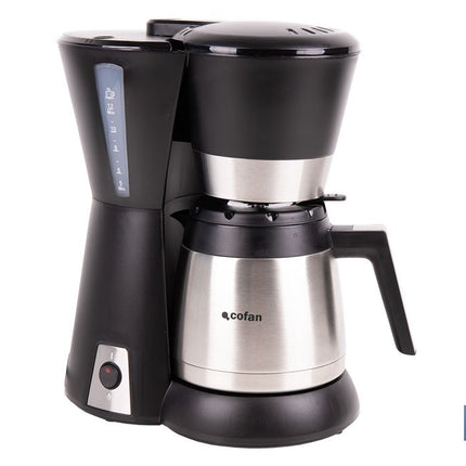 Cafetera eléctrica de goteo con jarra termo de 1,2 l | Potencia: 800 W, capacidad para 12 tazas | Filtro permanente
