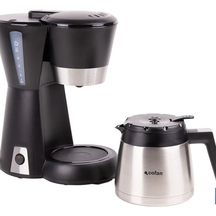 Cafetera eléctrica de goteo con jarra termo de 1,2 l | Potencia: 800 W, capacidad para 12 tazas | Filtro permanente