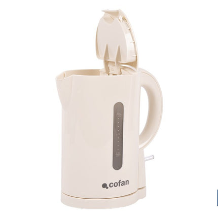 Hervidor eléctrico de agua beige | Capacidad: 1 Litro | Potencia: 1080 W | Hervidor compacto con controlador Strix | Ideal para cocinas y oficinas