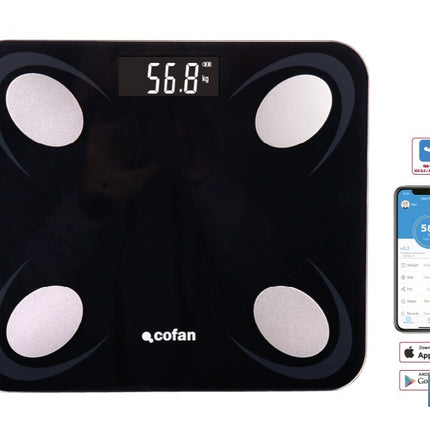 Báscula de baño digital inteligente | Análisis corporal completo | Báscula con Bluetooth y aplicación móvil | Carga USB