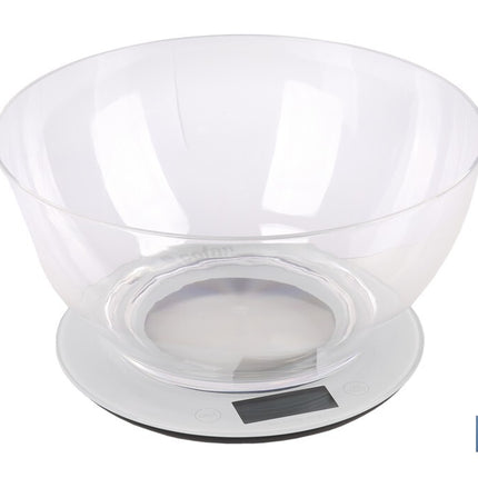 Báscula de cocina digital con cuenco transparente de 3,8 litros | Color: Gris | Alta precisión y diseño compacto