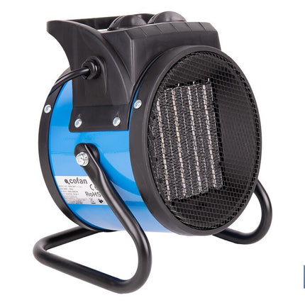 Calefactor cerámico industrial | Potencia: 2000 W | Diseño portátil | Termostato ajustable | Protección térmica
