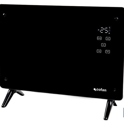 Convector radiante de panel de vidrio | Potencia: 1500 W | Mando a distancia | Control vía app | Compatible con asistente de voz | Temporizador 24 h