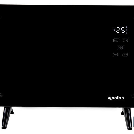 Convector radiante de panel de vidrio | Potencia: 1500 W | Mando a distancia | Control vía app | Compatible con asistente de voz | Temporizador 24 h